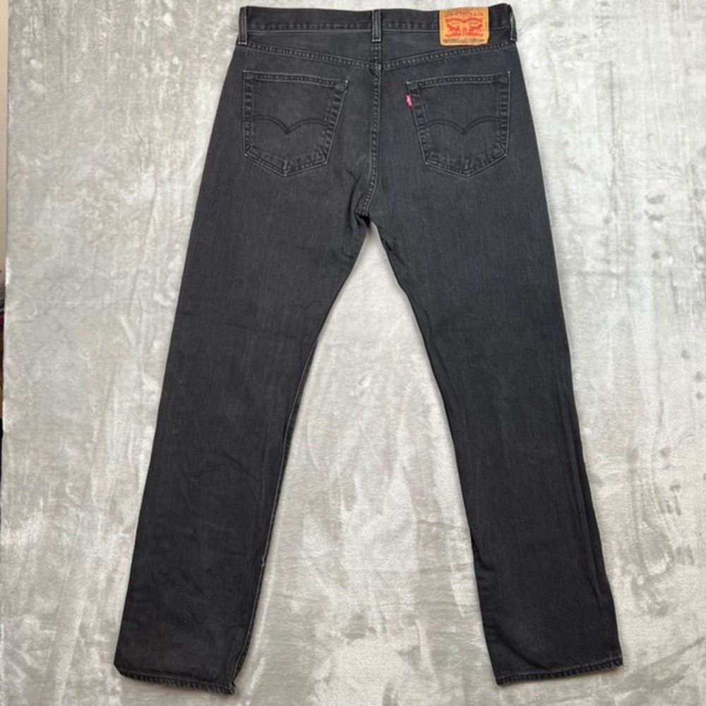 Levi Strauss‎ 501 Original Fit Black Denim Jeans Mens W36 L34 Button Fly